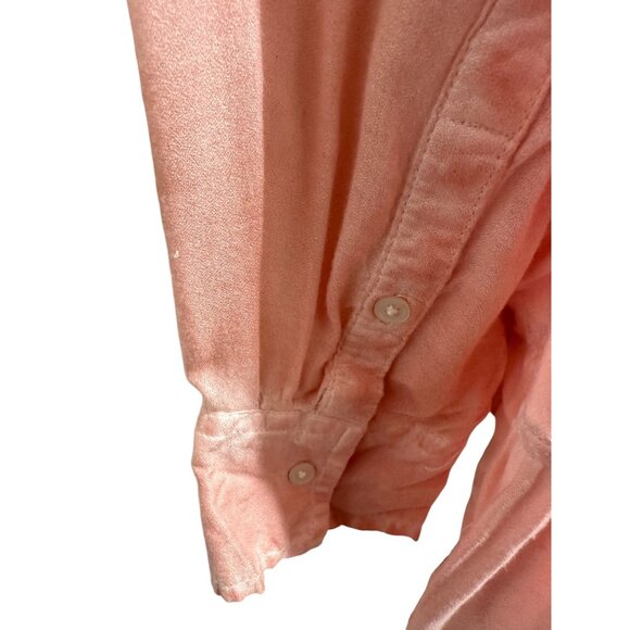 ๐ 2/$20 ๐ Pink Boho Long Sleeve Collared Blouse with Flouncy Bottom sz L - Picture 8 of 8